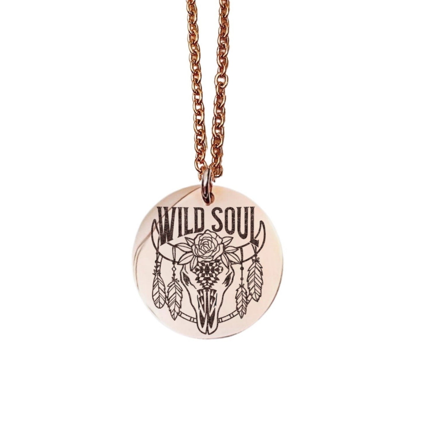 Wild Soul Necklace 14k Gold Plated Stainless Steel Inspirational Necklace Handmade Jewelry Made in USA - Avy + Tay