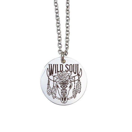 Wild Soul Necklace 14k Gold Plated Stainless Steel Inspirational Necklace Handmade Jewelry Made in USA - Avy + Tay