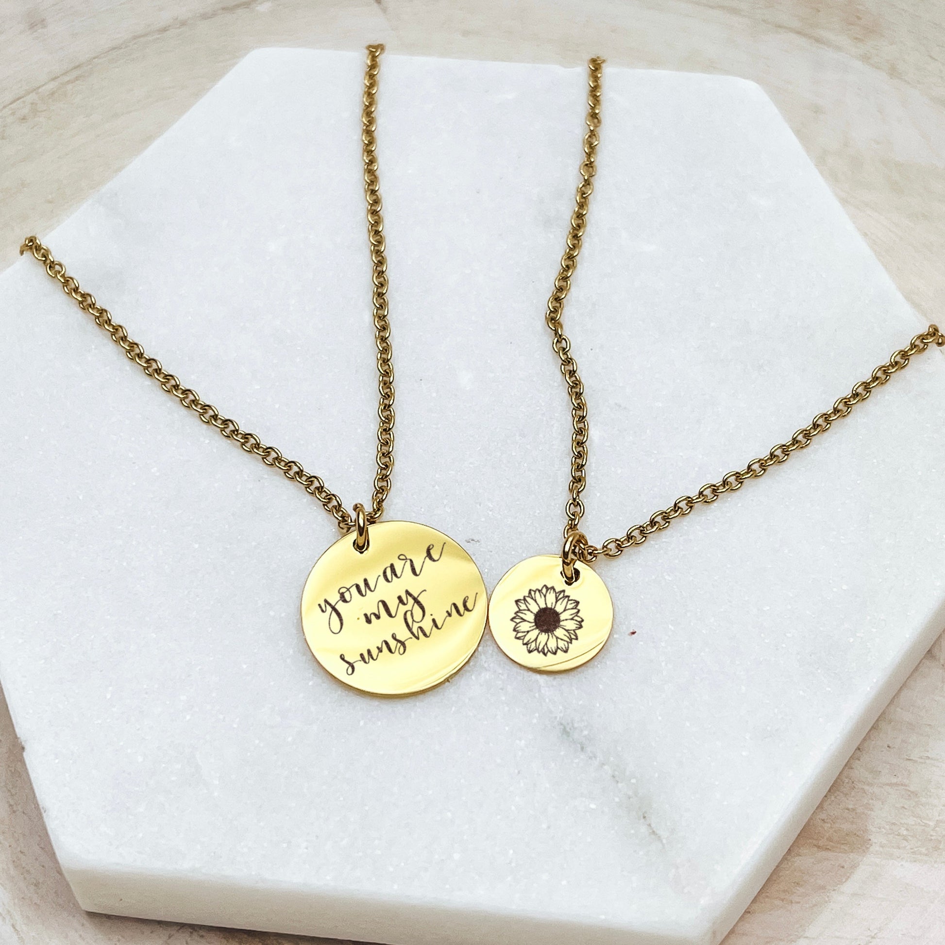 YOU ARE MY SUNSHINE MOMMY + ME NECKLACE SET - Avy + Tay