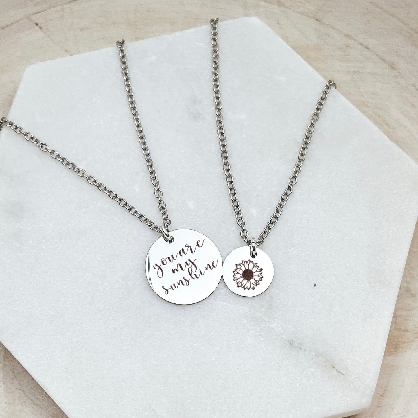 YOU ARE MY SUNSHINE MOMMY + ME NECKLACE SET - Avy + Tay