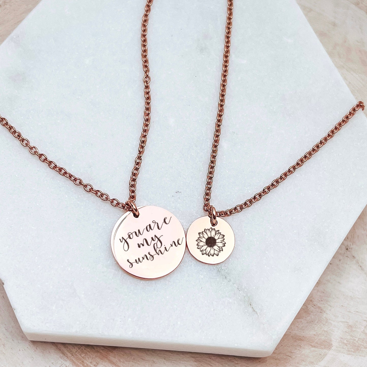 YOU ARE MY SUNSHINE MOMMY + ME NECKLACE SET - Avy + Tay