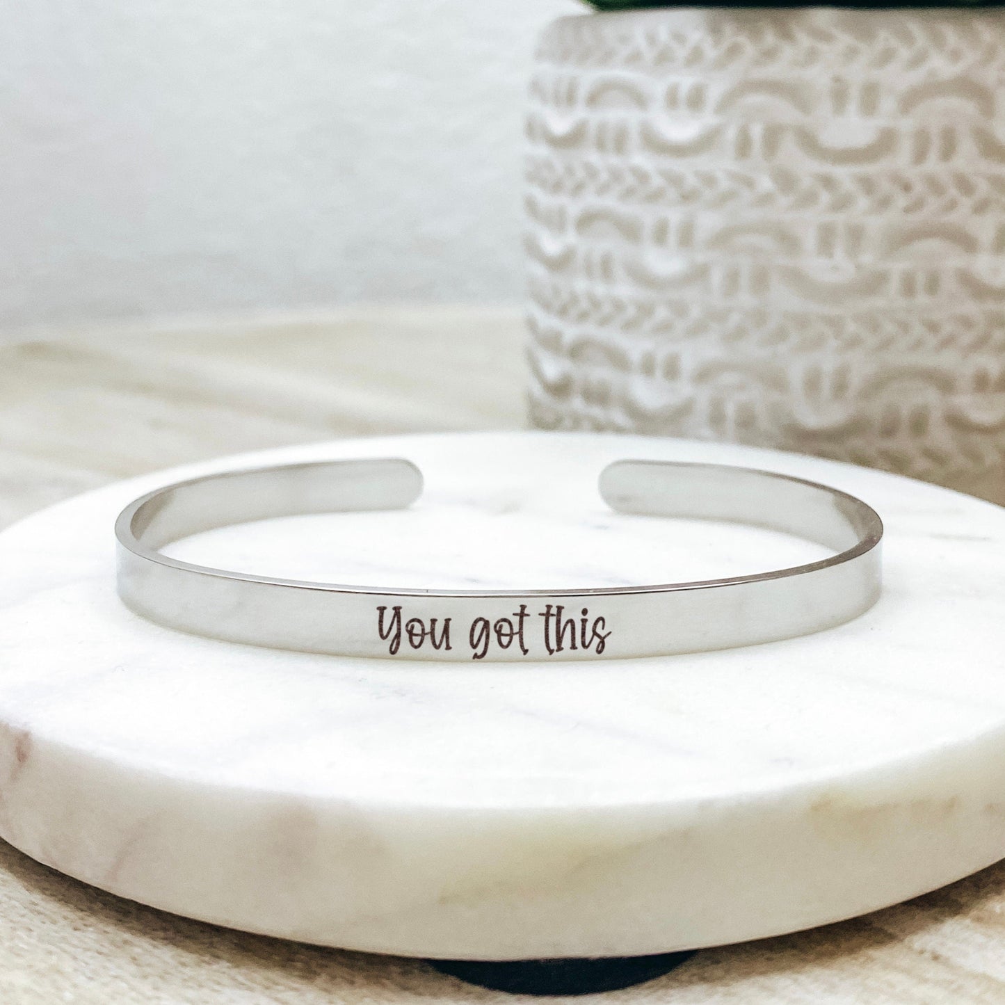 You Got This Cuff Bracelet 14k Gold Plated Stainless Steel Inspirational Bracelet Handmade Jewelry Made in USA - Avy + Tay