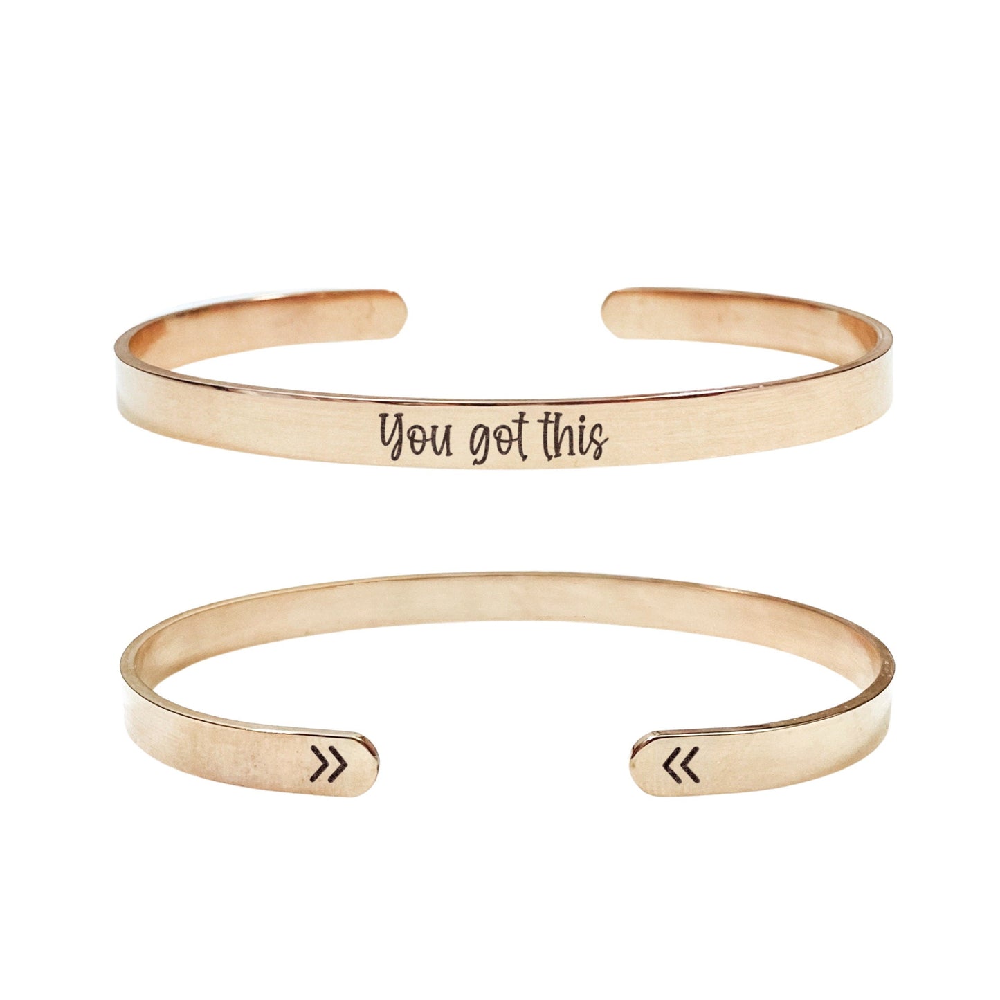 You Got This Cuff Bracelet 14k Gold Plated Stainless Steel Inspirational Bracelet Handmade Jewelry Made in USA - Avy + Tay