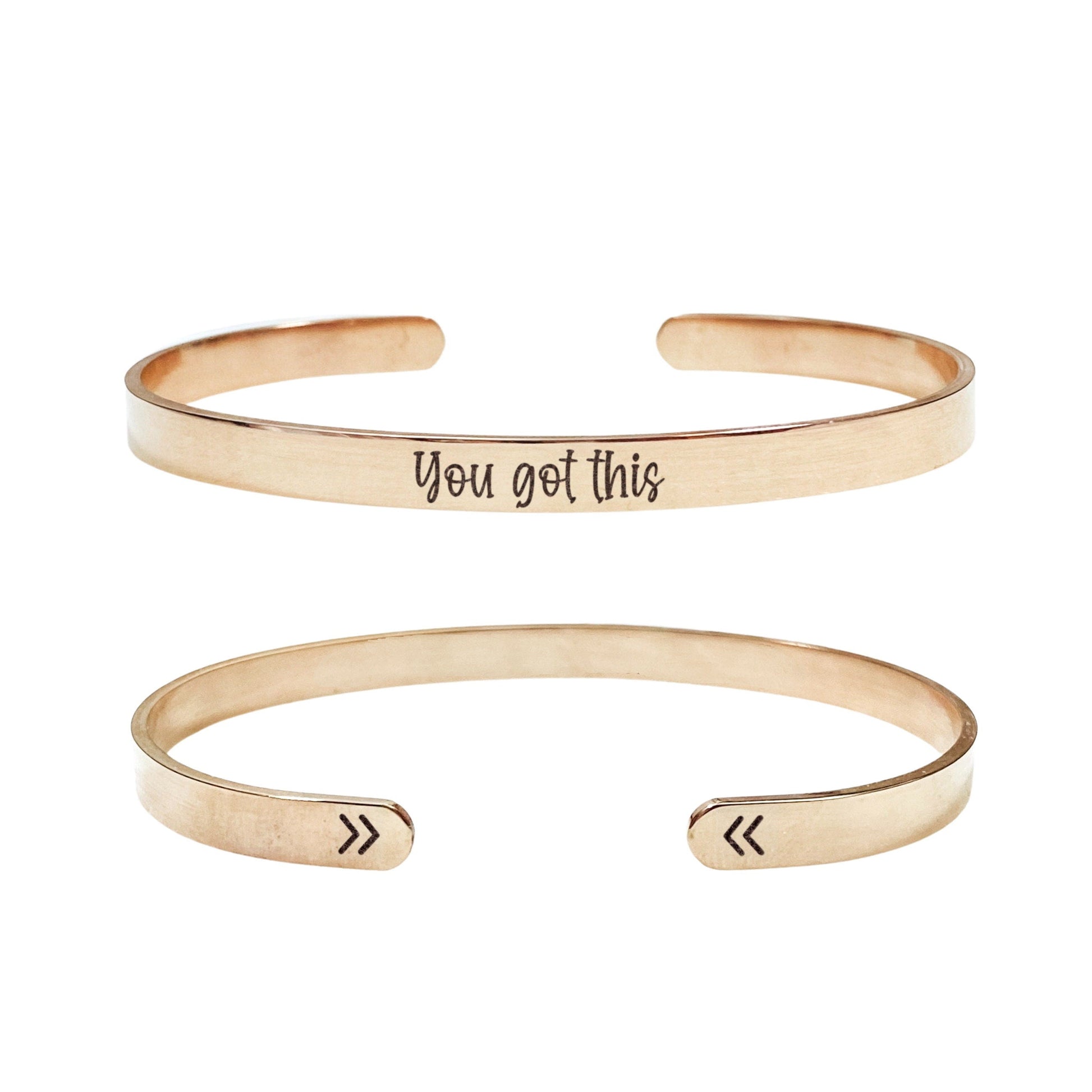 You Got This Cuff Bracelet 14k Gold Plated Stainless Steel Inspirational Bracelet Handmade Jewelry Made in USA - Avy + Tay