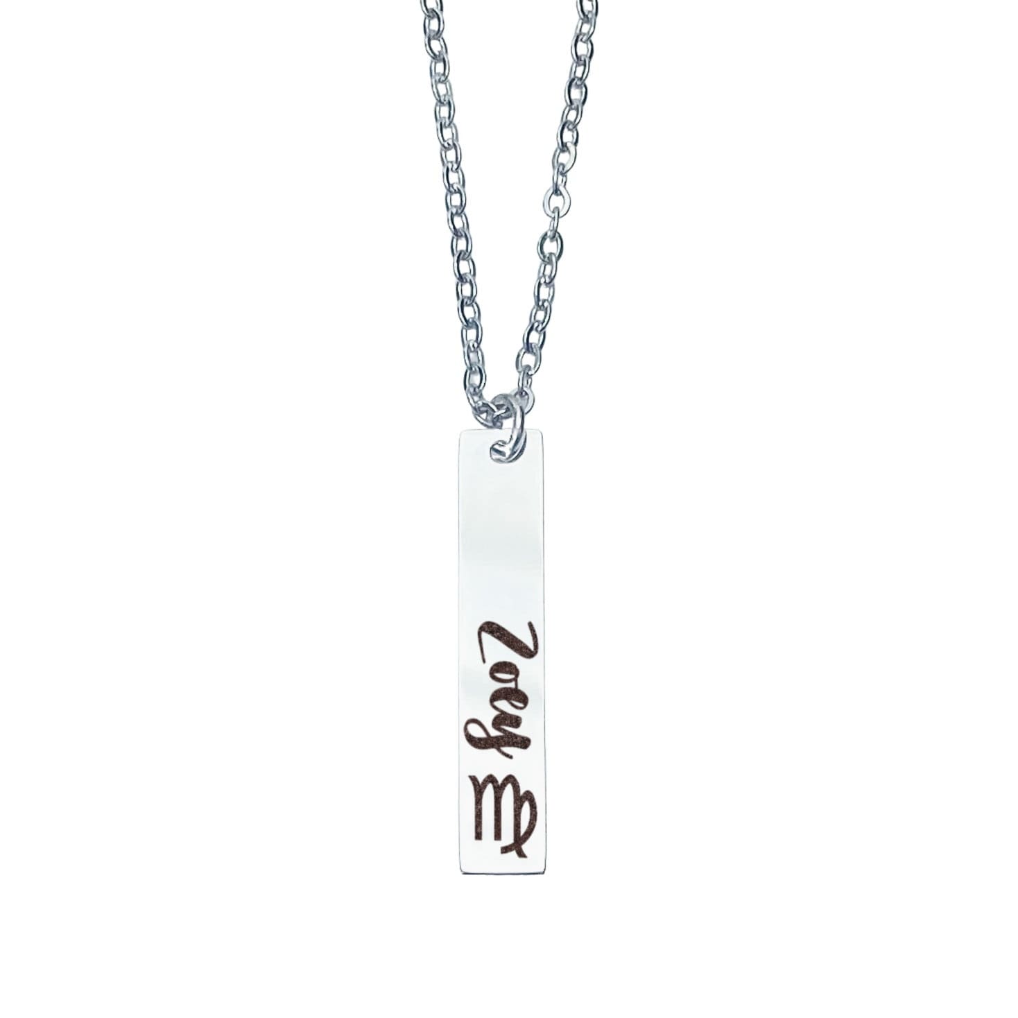 ZODIAC SIGN + NAME BAR NECKLACE - Avy + Tay