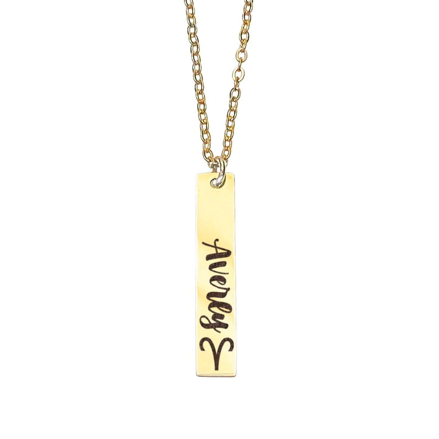 ZODIAC SIGN + NAME BAR NECKLACE - Avy + Tay