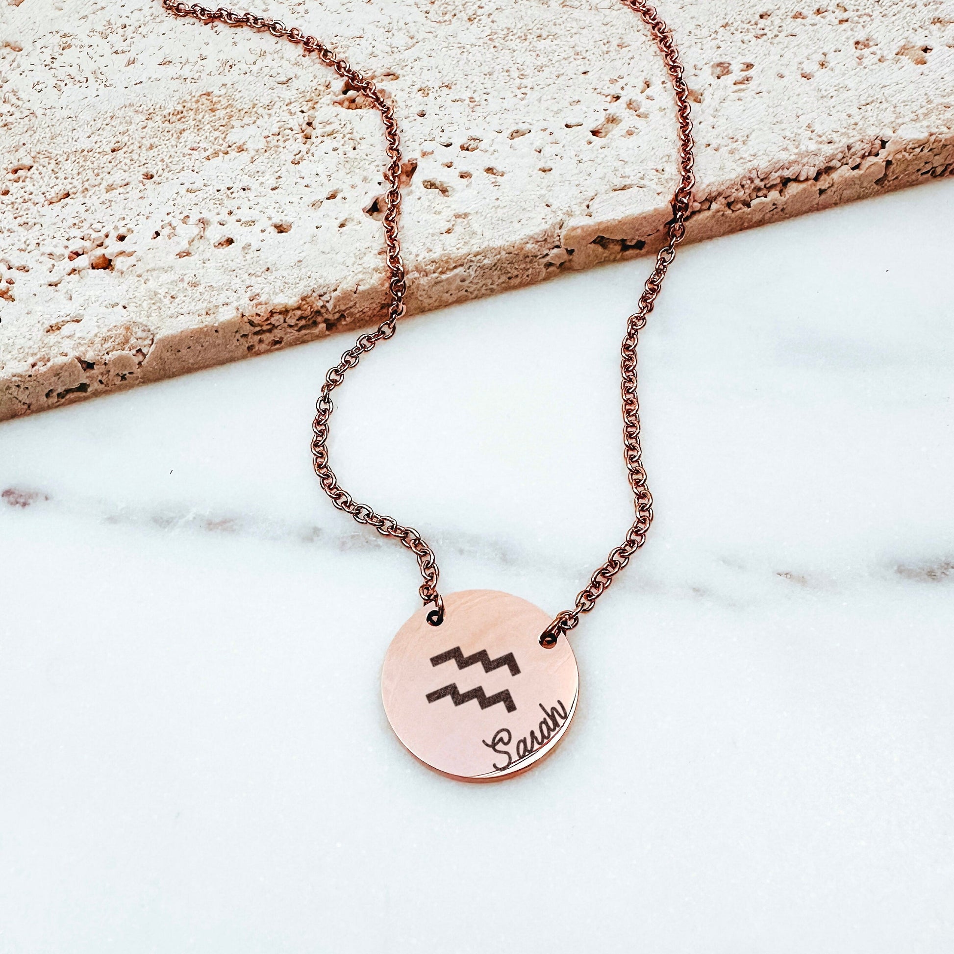 ZODIAC SIGN + NAME NECKLACE - Avy + Tay