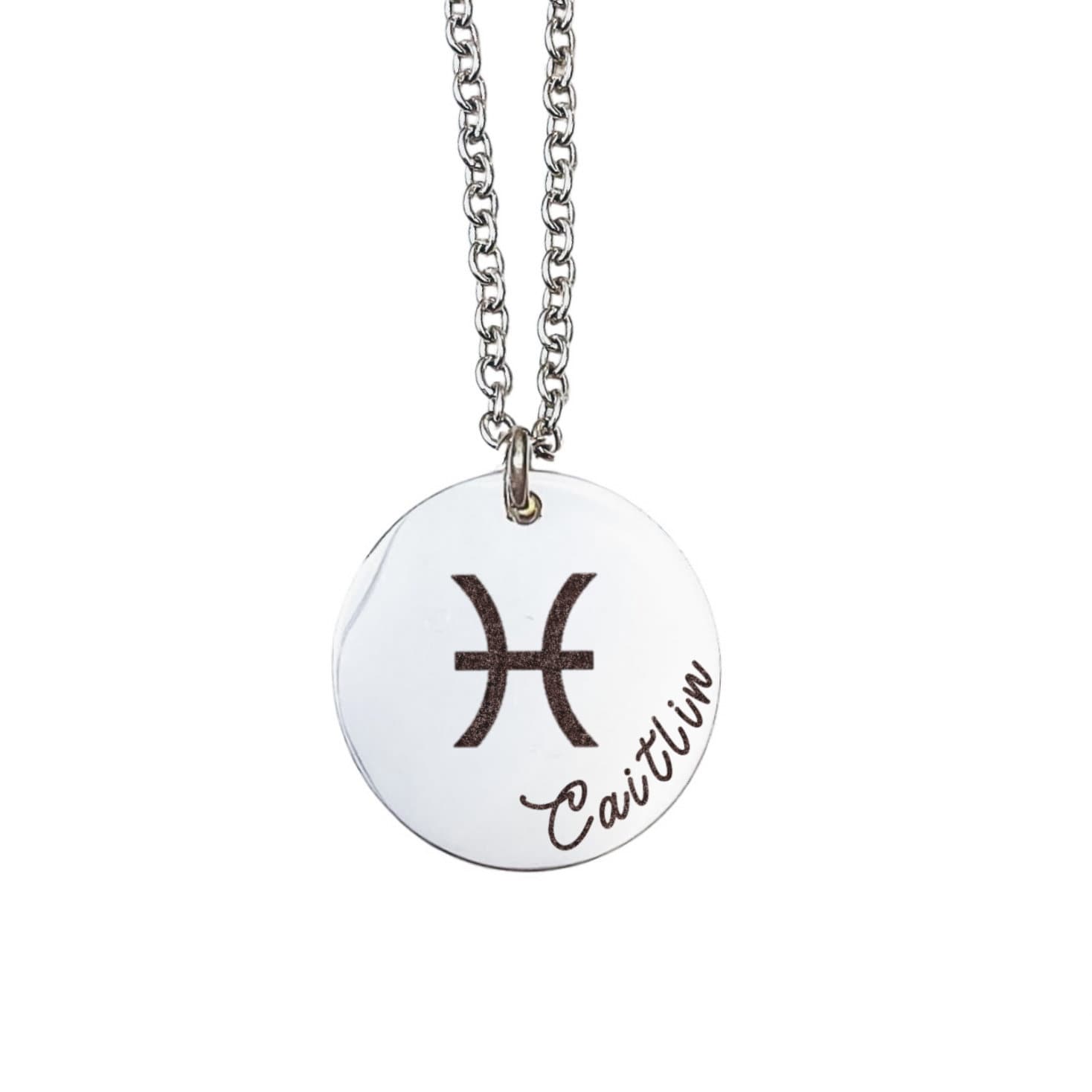 ZODIAC SIGN + NAME NECKLACE - Avy + Tay