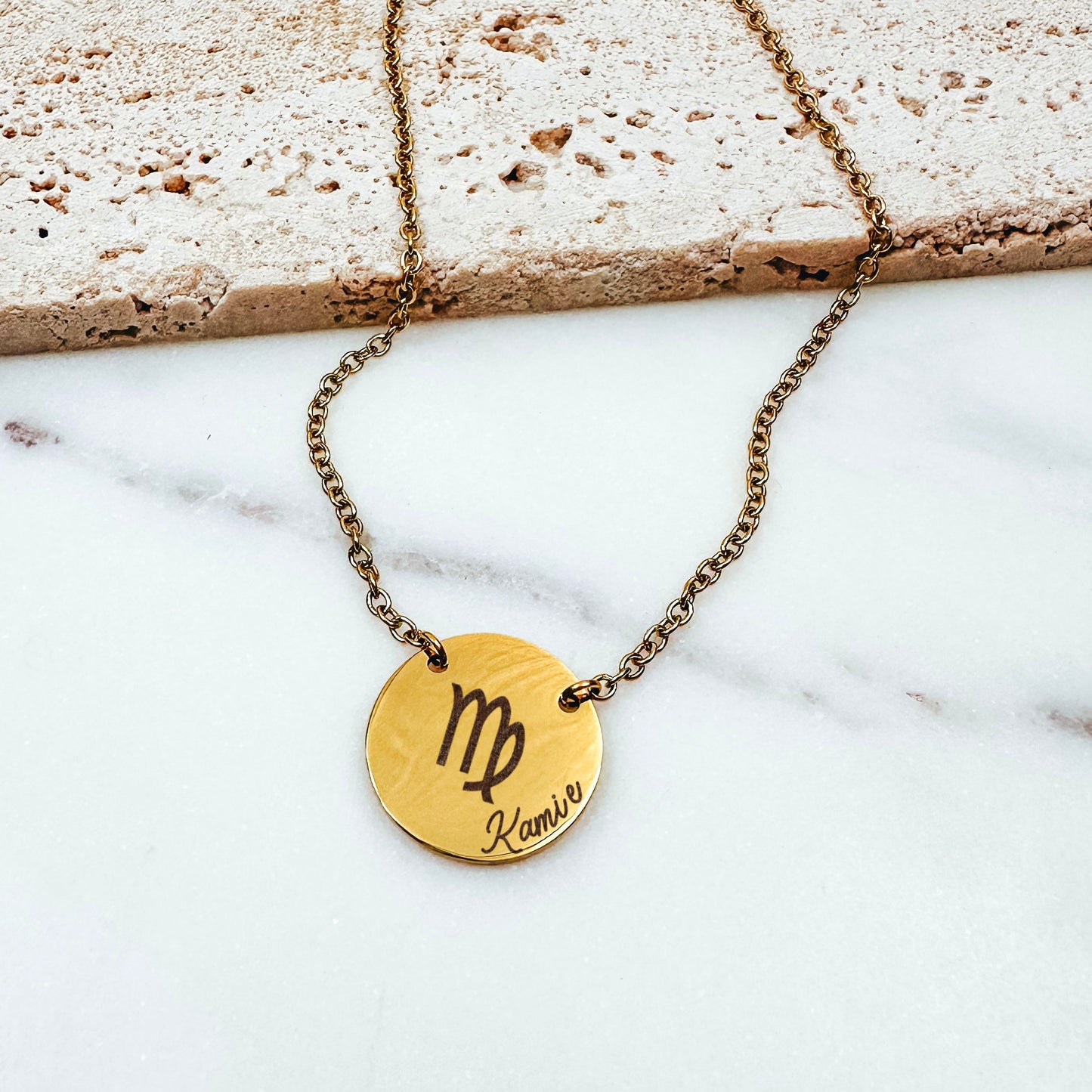 ZODIAC SIGN + NAME NECKLACE - Avy + Tay